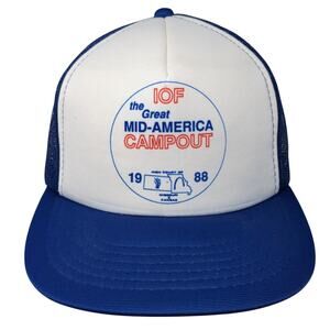 IOF Great Mid-America Campout 1998 Snapback Trucker Hat Blue OS AmaPro Vintage